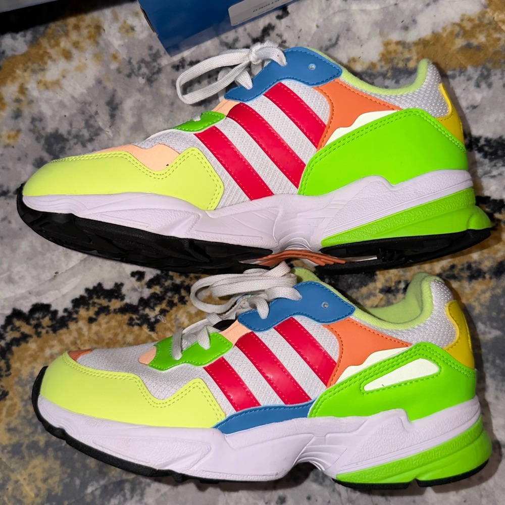 Adidas Yung 96 J Multi Color Neon Chunky Sneakers Size 7Y